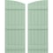 Ekena Millwork Americraft 6-Board (3 Batten) Wood Joined Board-n-Batten Shutters w/Ellipt Top, ARW401BE621X77SGH, PR ARW401BE621X77SGH - alternate 1